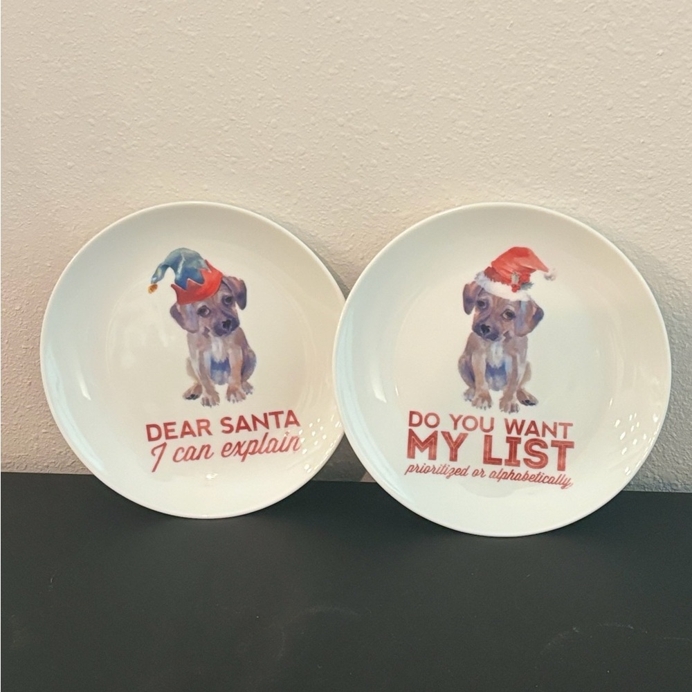 Festive Dog Christmas Plates